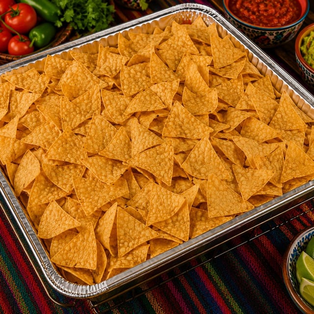 Crispy Tortilla Chips Full Size Aluminum Tray.