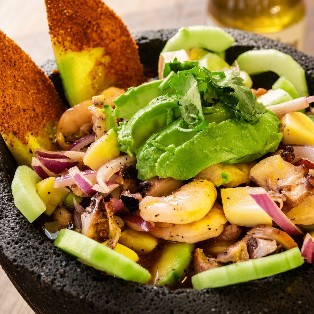 Molcajete de Mariscos Frio (Cold Seafood).